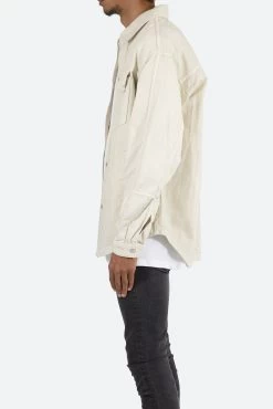 Denim Over Shirt - White 13 Denim Over Shirt - White -clothing Denim Over Shirt White 4