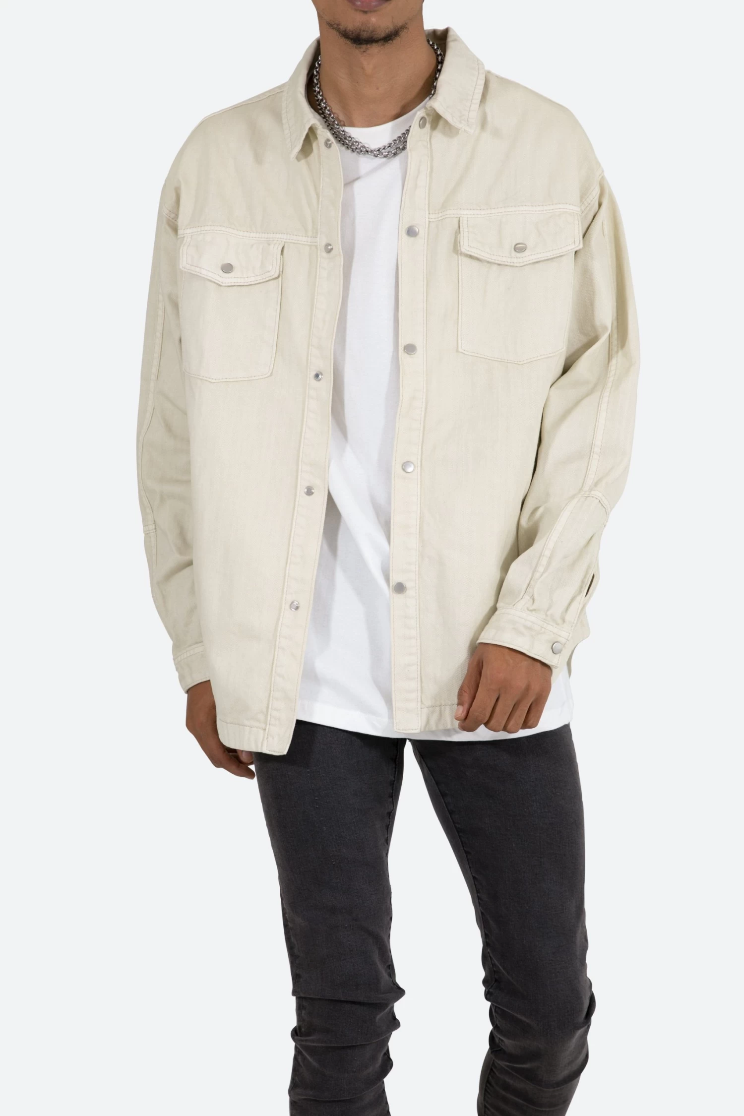 Denim Over Shirt - White 8 Denim Over Shirt - White - Image 6