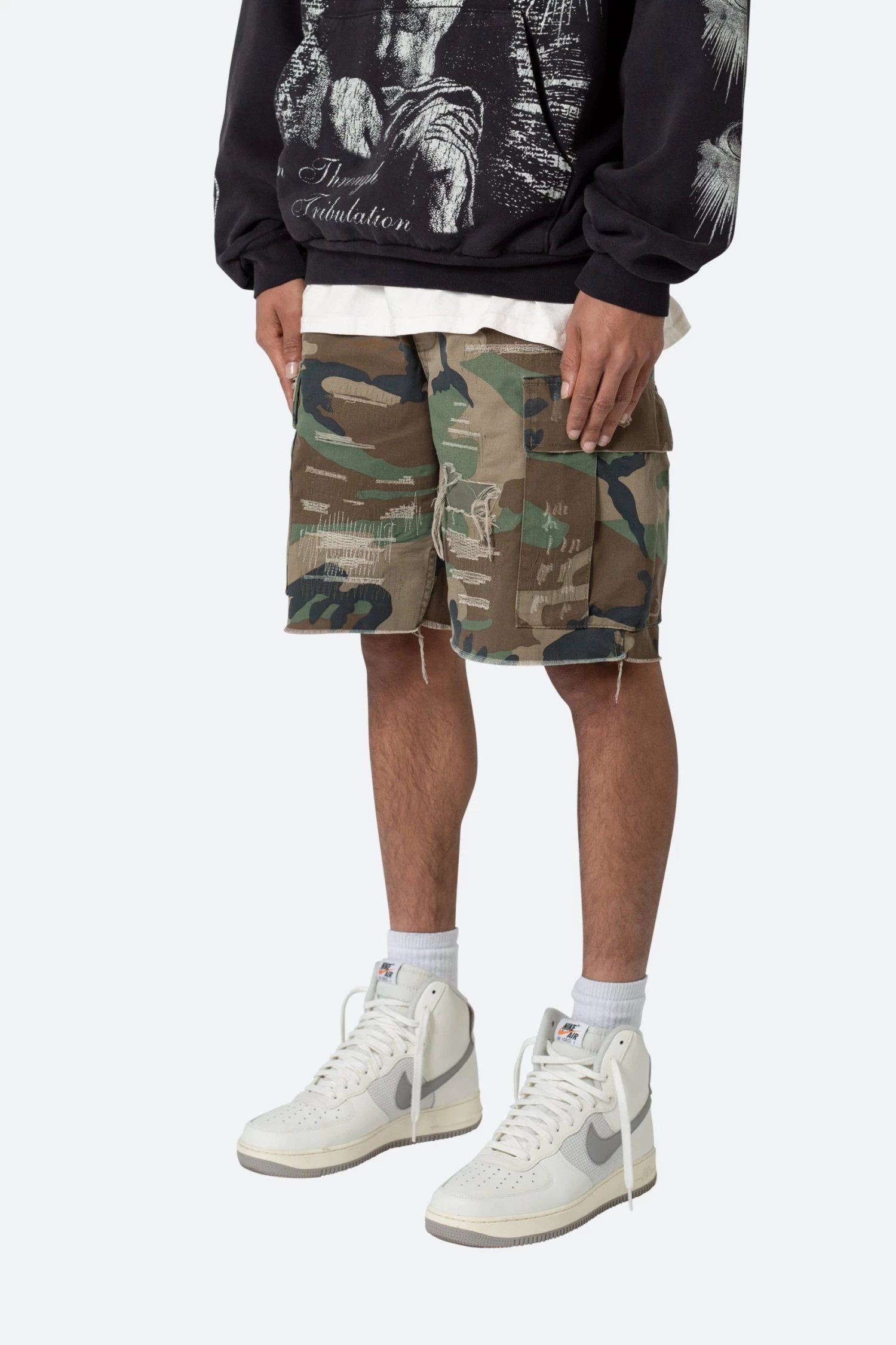 Distressed Cargo Shorts - Camo 5 Distressed Cargo Shorts - Camo - Image 3