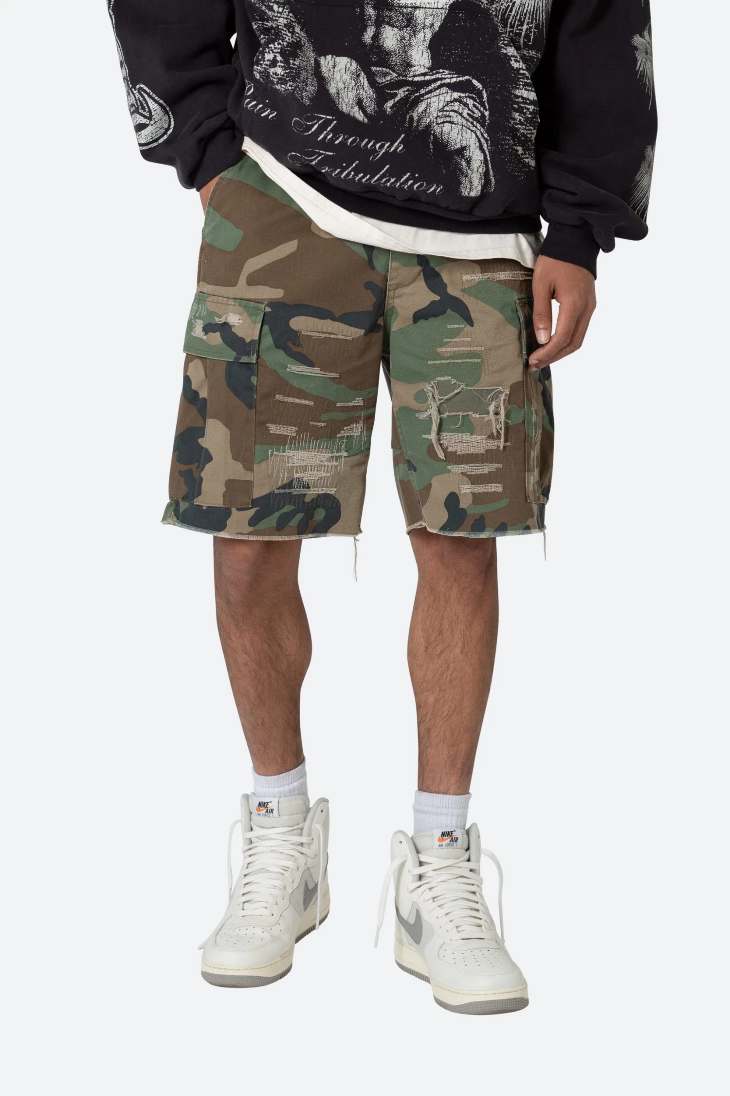 Distressed Cargo Shorts - Camo 8 Distressed Cargo Shorts - Camo - Image 6
