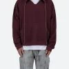 Extended Drawcord Hoodie - Burgundy 2 Extended Drawcord Hoodie - Burgundy -clothing Extended Drawcord Hoodie Burgundy