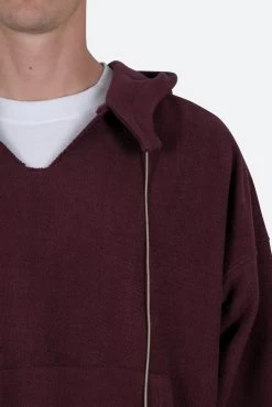 Extended Drawcord Hoodie - Burgundy -clothing Extended Drawcord Hoodie Burgundy 7