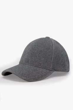 Faux Wool Baseball Hat - Grey