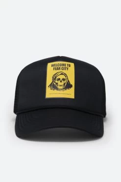Fear City Trucker Cap - Black/Yellow -clothing Fear City Trucker Cap BlackYellow 3