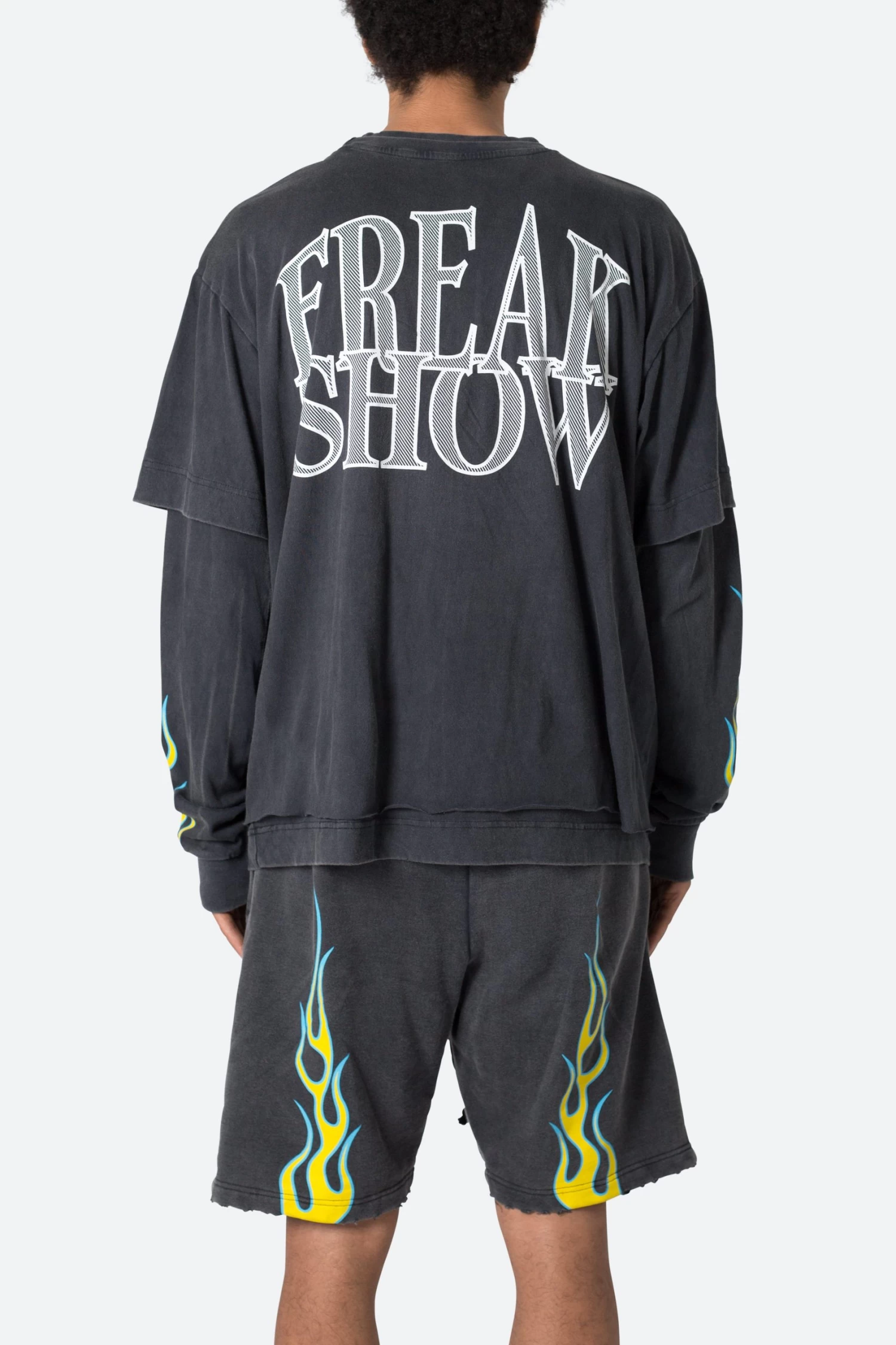 Flame Double Layer L/S Tee - Black 6 Flame Double Layer L/S Tee - Black - Image 4