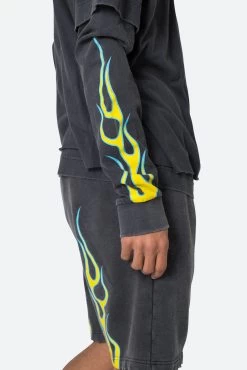 Flame Double Layer L/S Tee - Black 15 Flame Double Layer L/S Tee - Black -clothing Flame Double Layer LS Tee Black 6