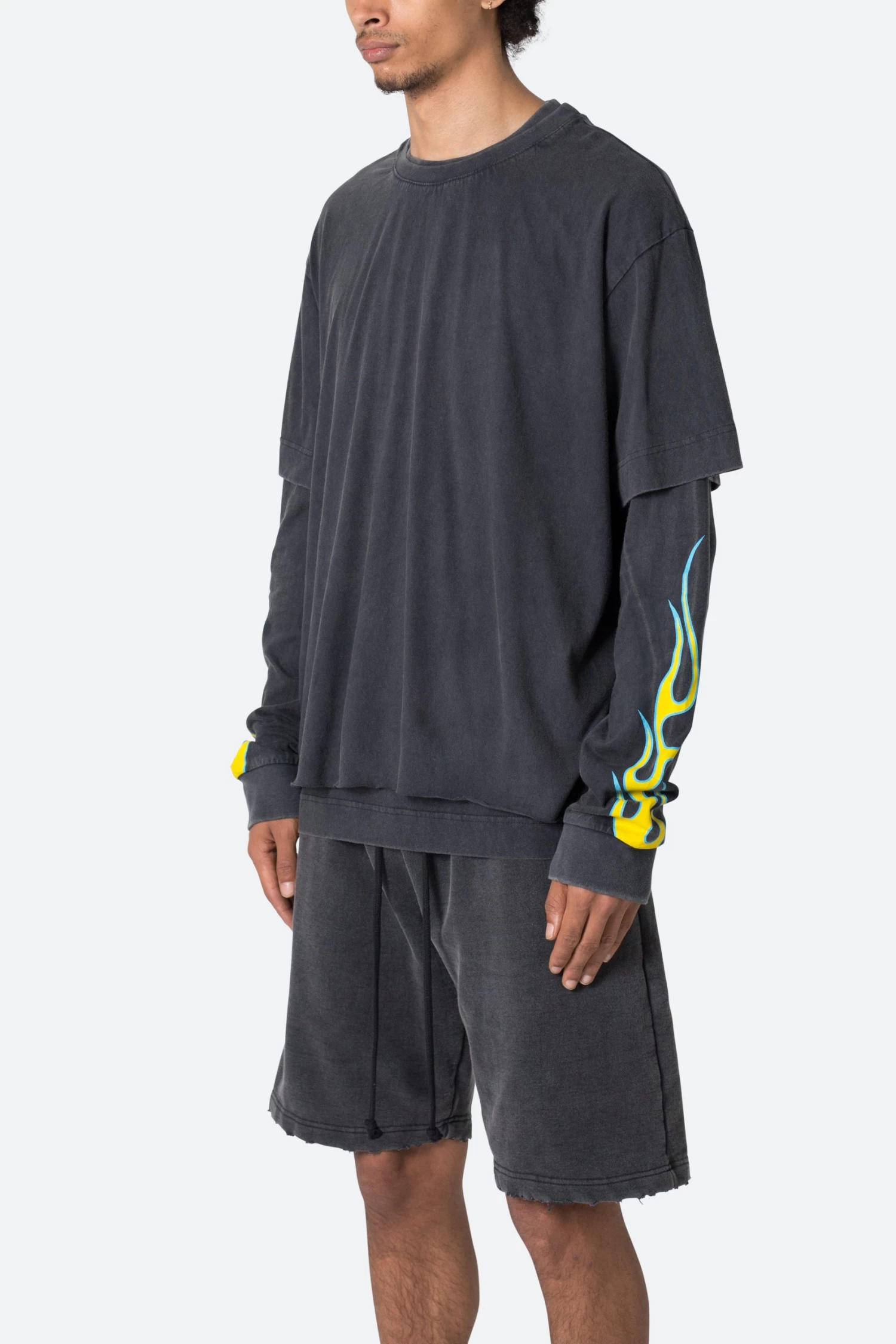 Flame Double Layer L/S Tee - Black 9 Flame Double Layer L/S Tee - Black - Image 7