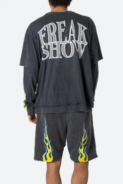 Flame Double Layer L/S Tee - Black 17 Flame Double Layer L/S Tee - Black -clothing Flame Double Layer LS Tee Black 8