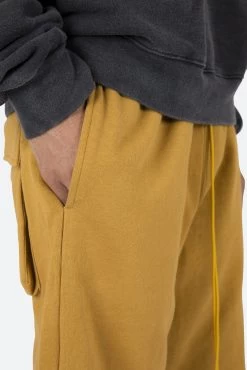 Flap Pocket Sweatshorts - Mustard 17 Flap Pocket Sweatshorts - Mustard -clothing Flap Pocket Sweatshorts Mustard 7