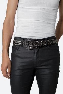 Flathead Metal Studded Belt - Black -clothing Flathead Metal Studded Belt Black 2