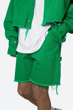 Frayed Denim Shorts - Green 16 Frayed Denim Shorts - Green -clothing Frayed Denim Shorts Green 7