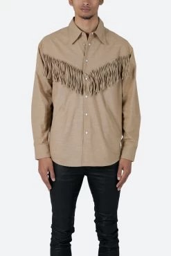 Fringe Western Shirt - Tan