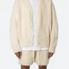 Fuzzy Cardigan Sweater - Off White