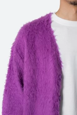 Fuzzy Cardigan Sweater - Purple -clothing Fuzzy Cardigan Sweater Purple 7
