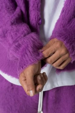 Fuzzy Cardigan Sweater - Purple -clothing Fuzzy Cardigan Sweater Purple 8