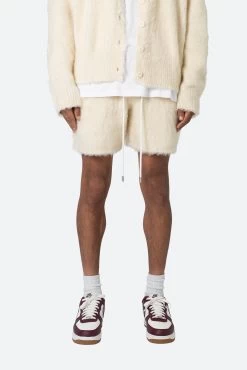Fuzzy Sweatshorts - Off White -clothing Fuzzy Sweatshorts Off White 4