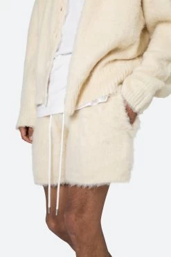 Fuzzy Sweatshorts - Off White -clothing Fuzzy Sweatshorts Off White 7