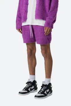 Fuzzy Sweatshorts - Purple -clothing Fuzzy Sweatshorts Purple 3