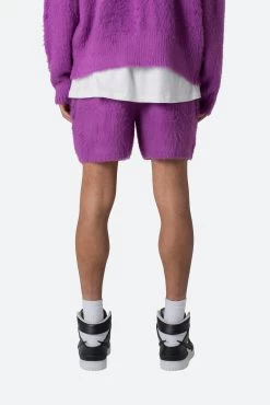 Fuzzy Sweatshorts - Purple -clothing Fuzzy Sweatshorts Purple 5