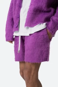 Fuzzy Sweatshorts - Purple -clothing Fuzzy Sweatshorts Purple 7