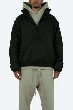 Half Zip Pullover Puffer - Black