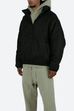 Half Zip Pullover Puffer - Black -clothing Half Zip Pullover Puffer Black 3