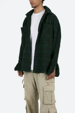 Heavyweight Woven Flannel - Navy/Green -clothing Heavyweight Woven Flannel NavyGreen 4