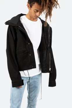 Hooded Denim Jacket - Black -clothing Hooded Denim Jacket Black 7 454939df 7535 4dcb b2f0 3f0e0dde016d