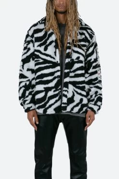 Jewel Sherpa Jacket - Zebra