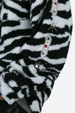 Jewel Sherpa Jacket - Zebra 17 Jewel Sherpa Jacket - Zebra -clothing Jewel Sherpa Jacket Zebra 8