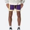 Knit Basketball Shorts - Purple/Yellow