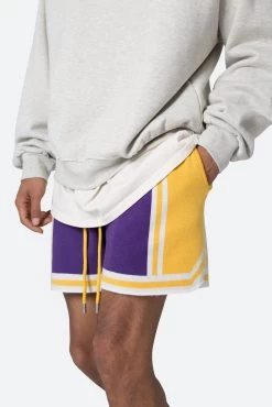Knit Basketball Shorts - Purple/Yellow -clothing Knit Basketball Shorts PurpleYellow 7 6601d909 59f1 4ddc ad3b 1930ea01cb73