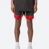 Knit Basketball Shorts - Red/Green -clothing Knit Basketball Shorts RedGreen