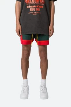Knit Basketball Shorts - Red/Green