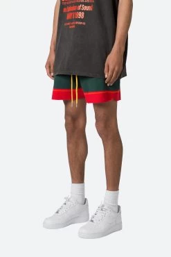 Knit Basketball Shorts - Red/Green -clothing Knit Basketball Shorts RedGreen 4