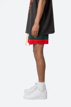 Knit Basketball Shorts - Red/Green -clothing Knit Basketball Shorts RedGreen 5