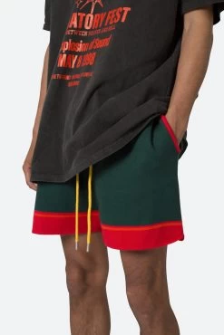 Knit Basketball Shorts - Red/Green -clothing Knit Basketball Shorts RedGreen 7