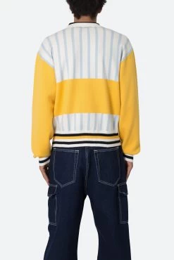 Knit Stripe L/S Polo - Blue/Yellow 15 Knit Stripe L/S Polo - Blue/Yellow -clothing Knit Stripe LS Polo BlueYellow 5