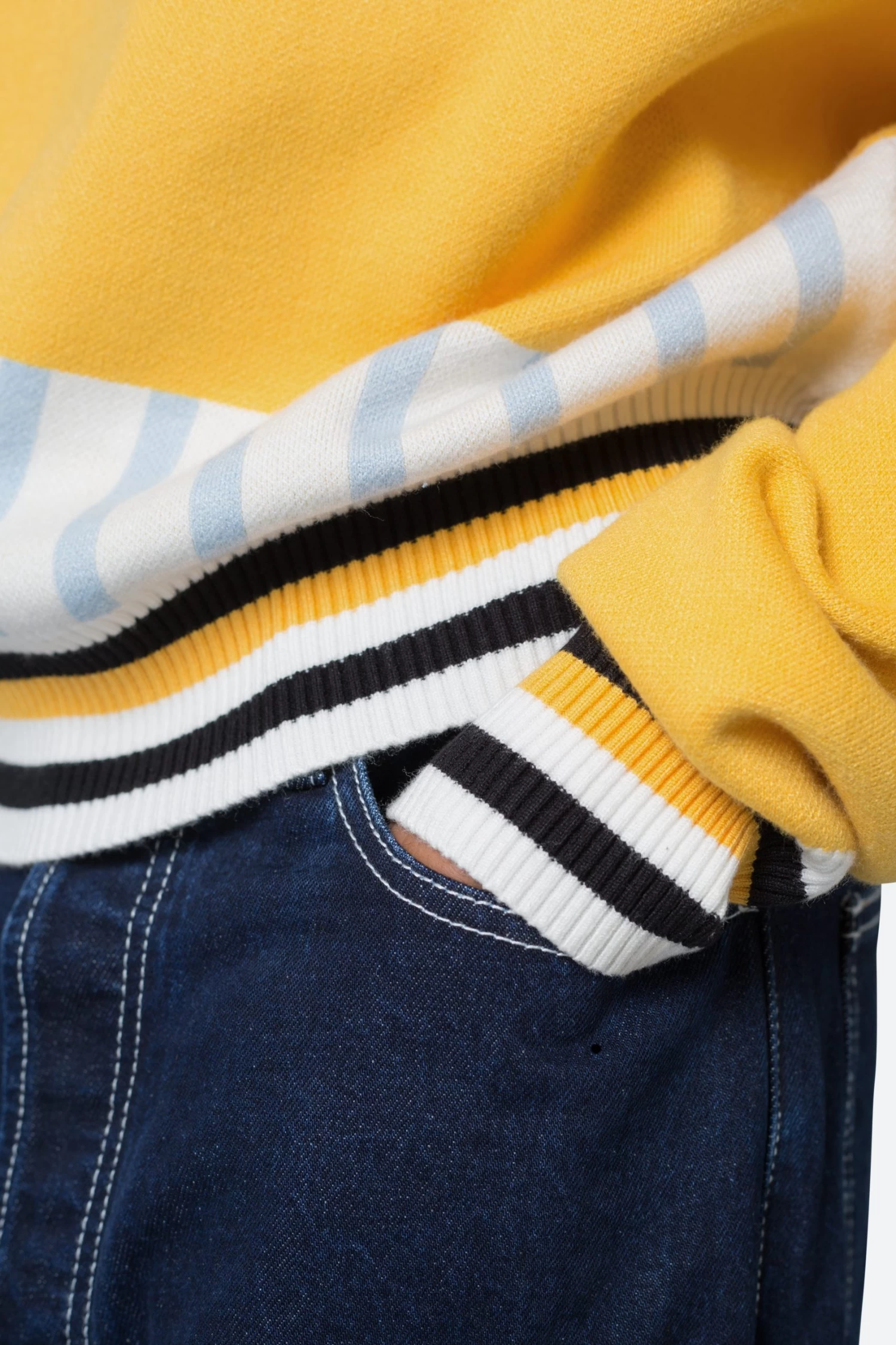 Knit Stripe L/S Polo - Blue/Yellow 11 Knit Stripe L/S Polo - Blue/Yellow - Image 9