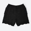 Knitted Wave Shorts - Black 1 Knitted Wave Shorts - Black -clothing Knitted Wave Shorts Black