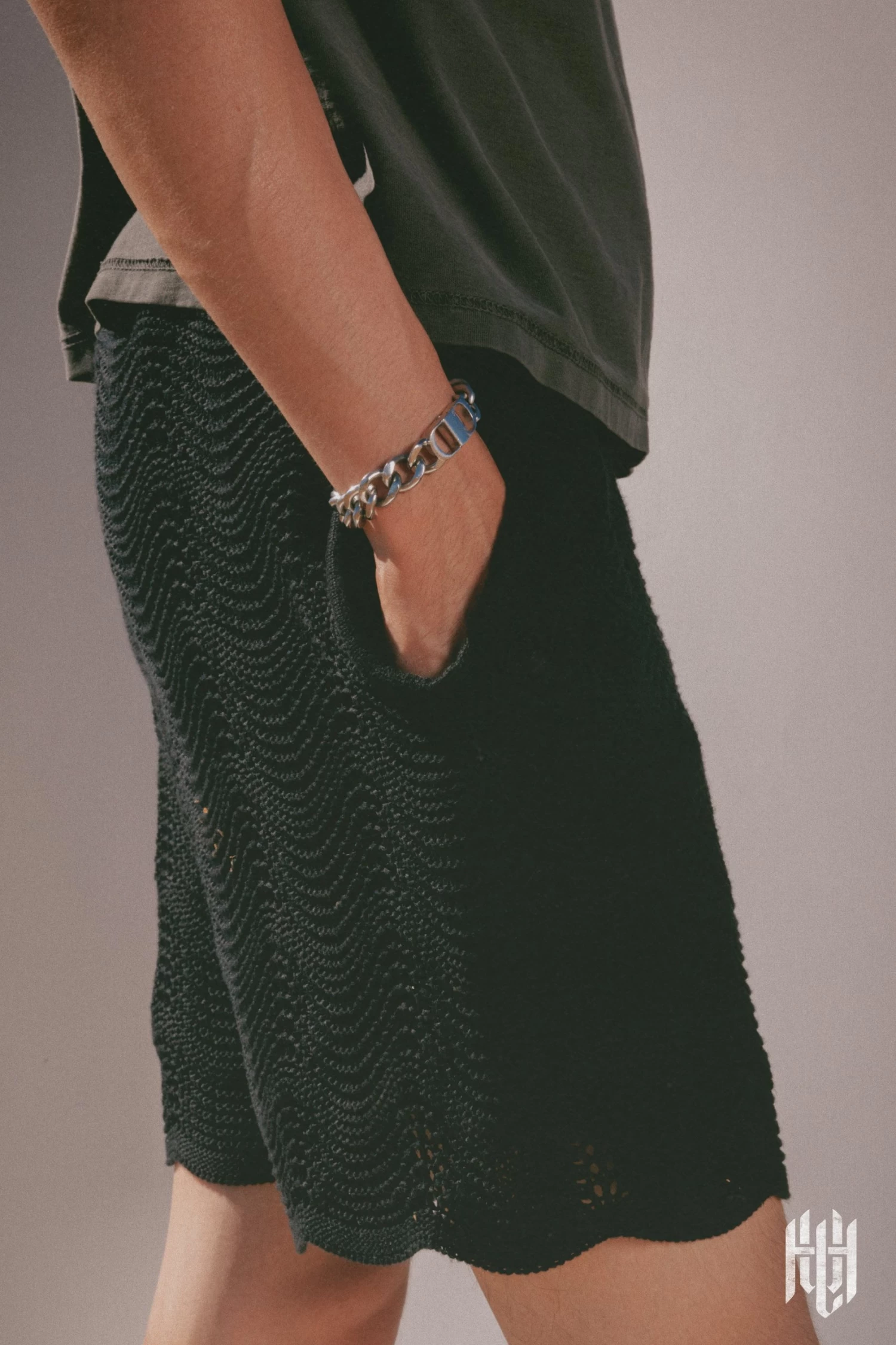 Knitted Wave Shorts - Black 8 Knitted Wave Shorts - Black - Image 6