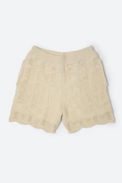 Knitted Wave Shorts - Cream