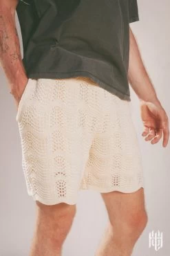 Knitted Wave Shorts - Cream -clothing Knitted Wave Shorts Cream 7