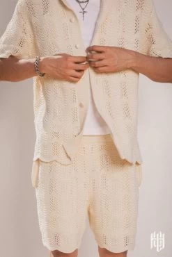 Knitted Wave Shorts - Cream -clothing Knitted Wave Shorts Cream 8