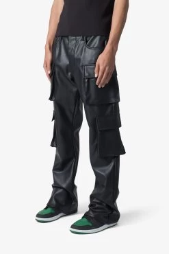 Leather Double Snap Cargo Pants - Black 13 Leather Double Snap Cargo Pants - Black -clothing Leather Double Snap Cargo Pants Black 4