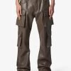 Leather Double Snap Cargo Pants - Chocolate 1 Leather Double Snap Cargo Pants - Chocolate -clothing Leather Double Snap Cargo Pants Chocolate