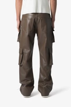 Leather Double Snap Cargo Pants - Chocolate -clothing Leather Double Snap Cargo Pants Chocolate 5