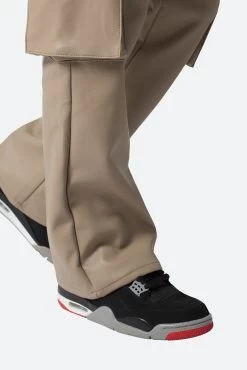 Leather Double Snap Cargo Pants - Khaki -clothing Leather Double Snap Cargo Pants Khaki 8