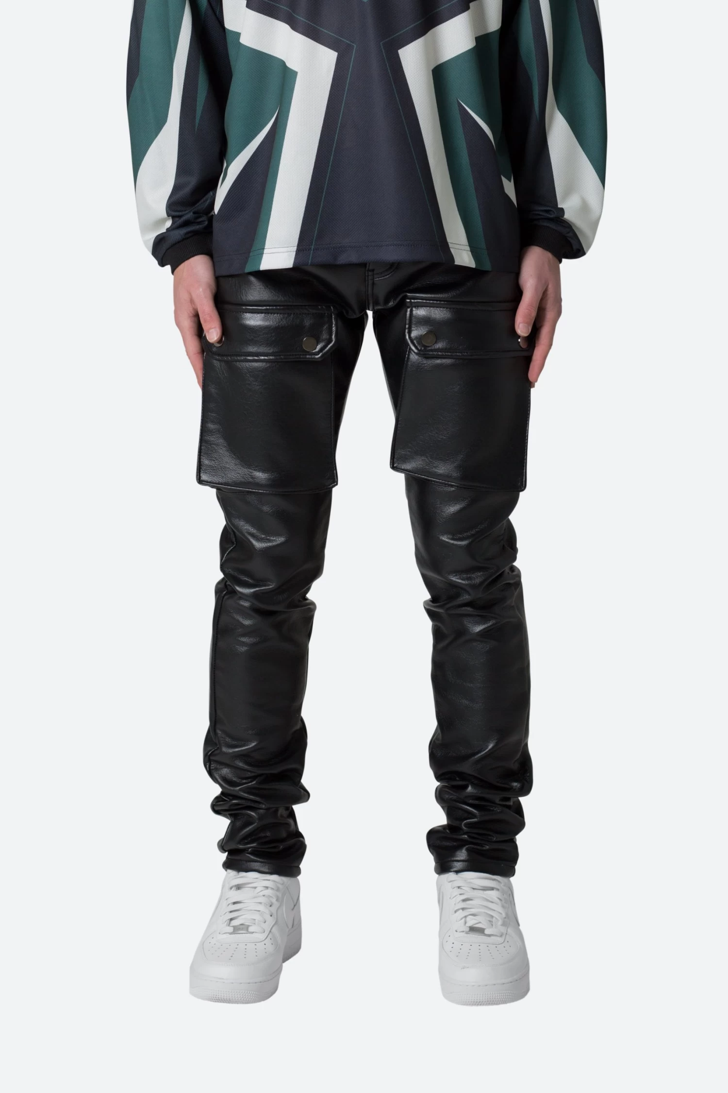 Leather Snap Cargo Pants - Black 4 Leather Snap Cargo Pants - Black - Image 2