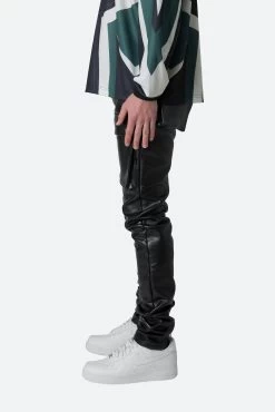 Leather Snap Cargo Pants - Black 13 Leather Snap Cargo Pants - Black -clothing Leather Snap Cargo Pants Black 4